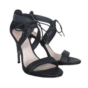 Pour La Victoire Shanna High Heel Shoes 7.5 Leather Black Special Occasion